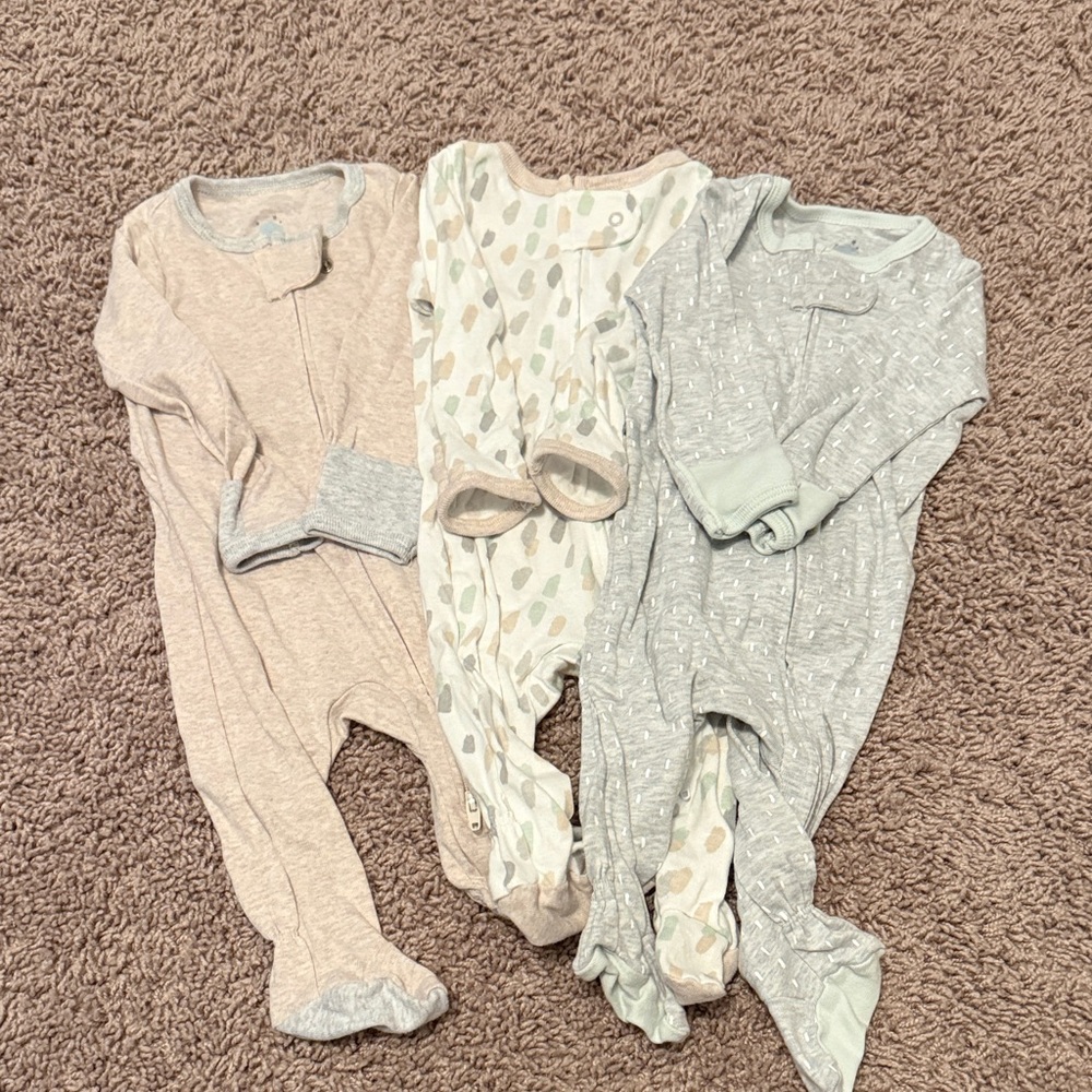 Cloud Island Kids Footies - Beige, White, Gray
